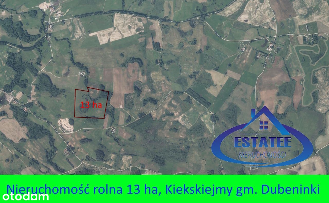Działka rolna, 13 ha – Kiekskiejmy gm Dubeninki