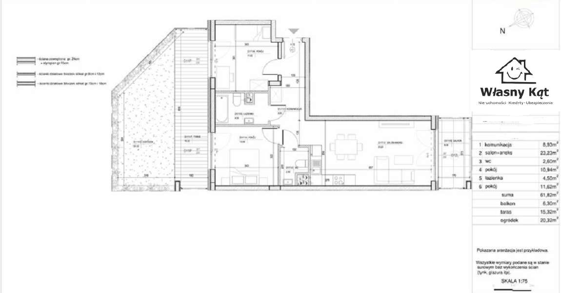 3 pokoje 62 m², ogródek i balkon – Parkowe Wzgórze, bez PCC, Nowe!!!-17