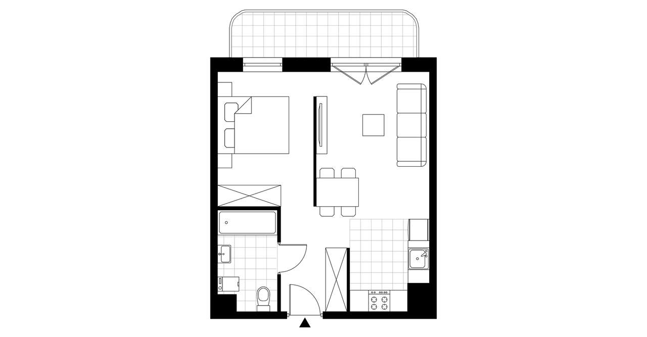 1-pokojowe mieszkanie 38m2 + balkon Bez Prowizji - Pełny obrazek: 3/8