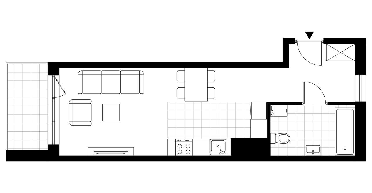 1-pokojowe mieszkanie 33m2 + loggia Bez Prowizji - Pełny obrazek: 4/9
