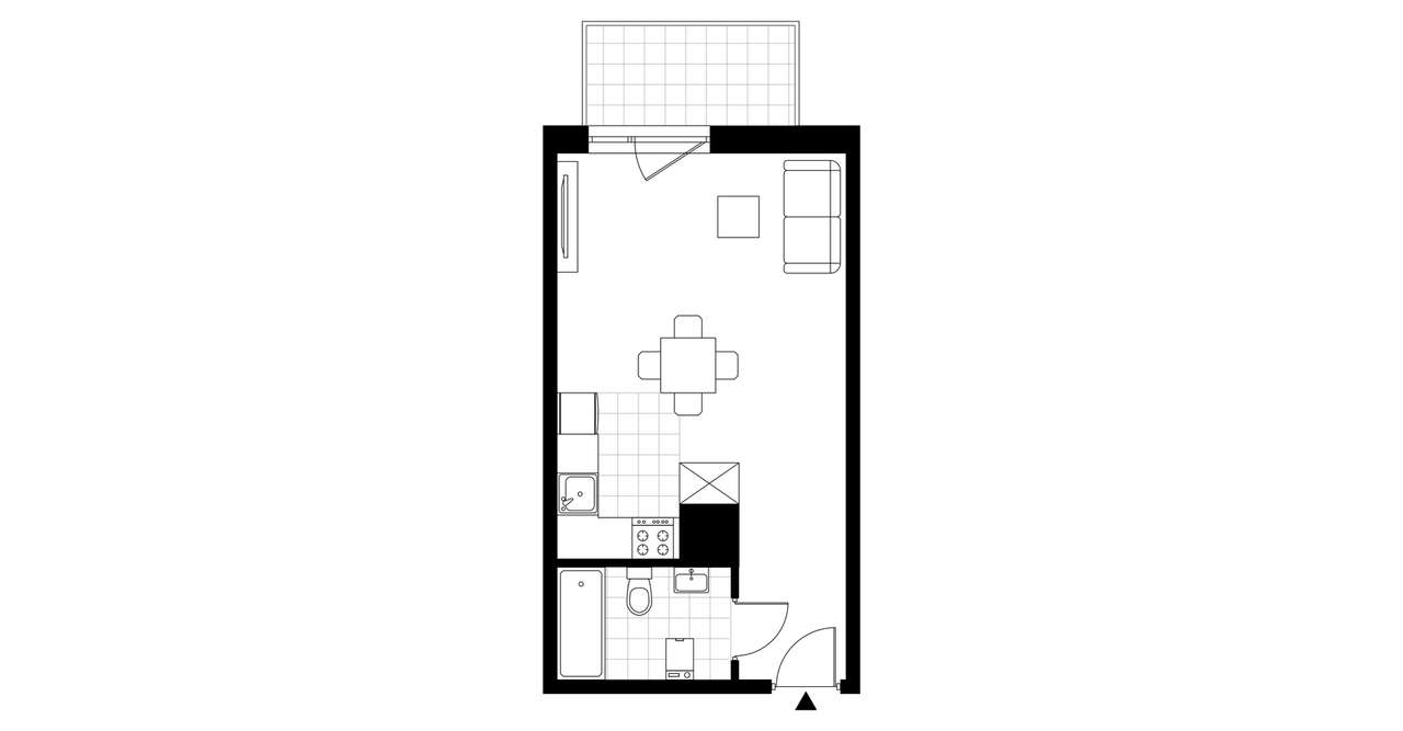 1-pokojowe mieszkanie 31m2 + balkon Bezpośrednio - Pełny obrazek: 3/7