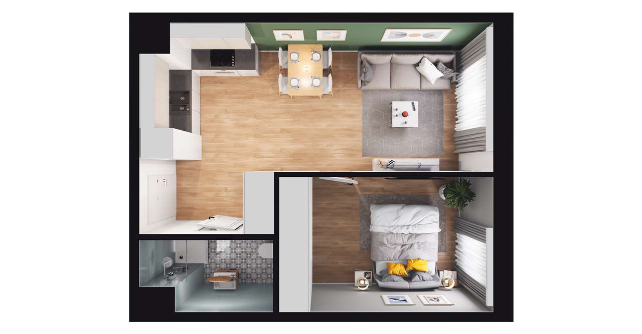 2-pokojowe mieszkanie 38m2 Bez Pośredników - Pełny obrazek: 2/8