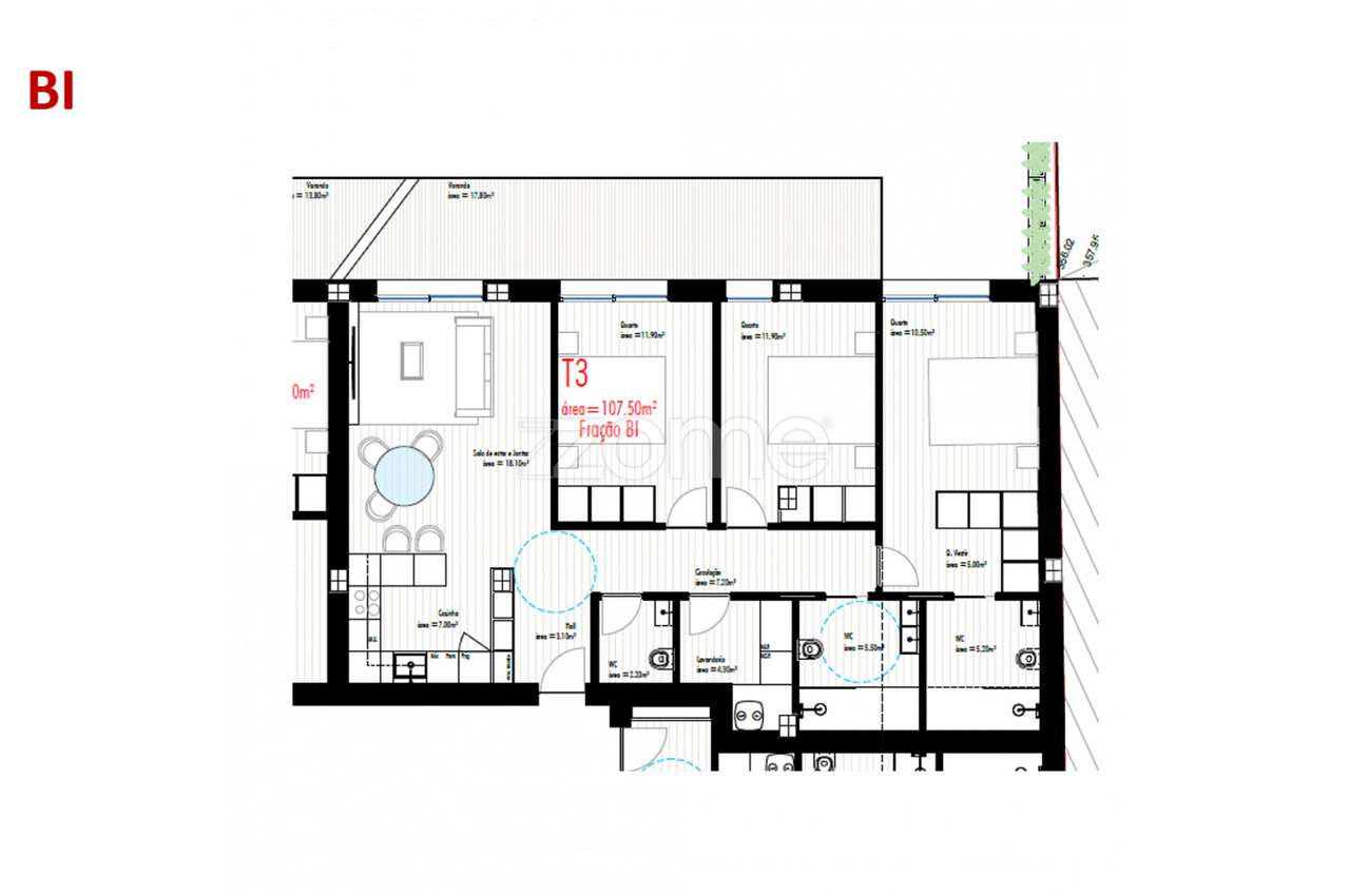 Apartamento T3 c/ Varanda, Freamunde, Paços de Ferreira (Fração BI) - Grande imagem: 4/16