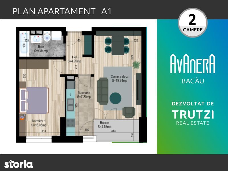 Apartament 2 camere A1 - Bacau - Complex Avanera