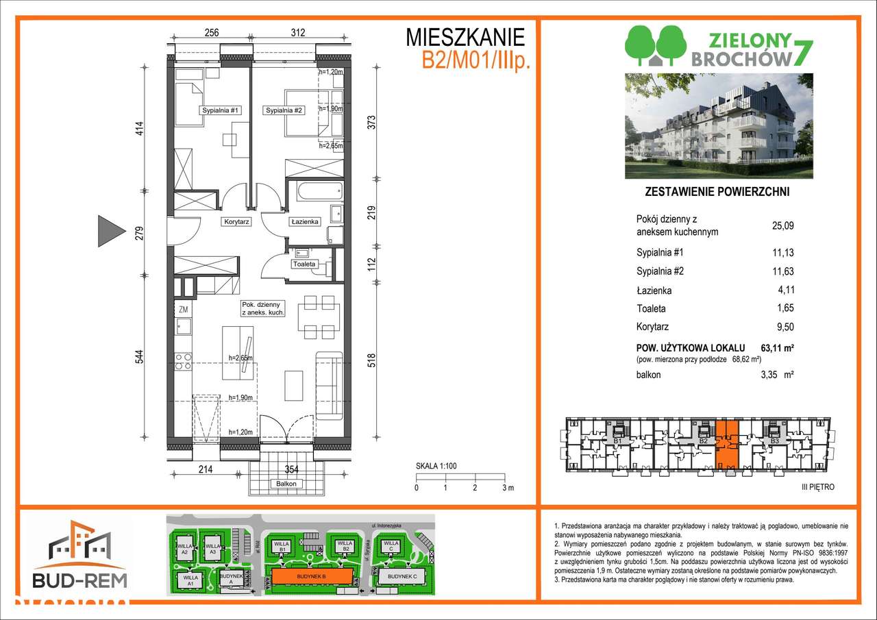 3-pokojowe mieszkanie 63m2 + balkon Bezpośrednio - Pełny obrazek: 2/8