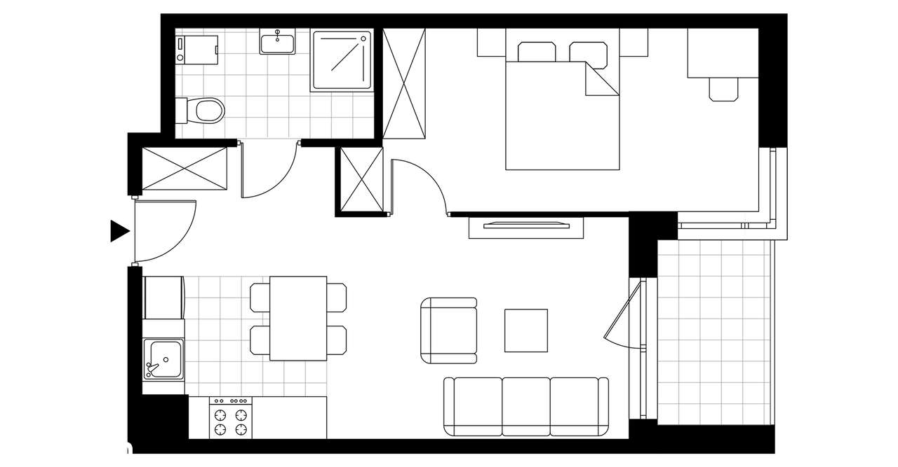2-pokojowe mieszkanie 40m2 + loggia Bez Prowizji - Pełny obrazek: 3/8