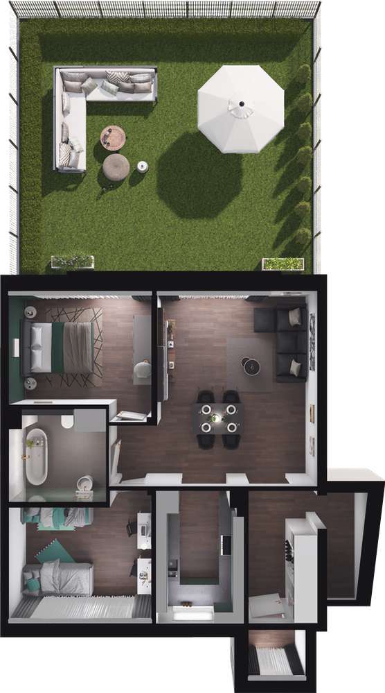 Zielone Przedmieście | mieszkanie 3-pok. | 54_1 - Pełny obrazek: 3/8