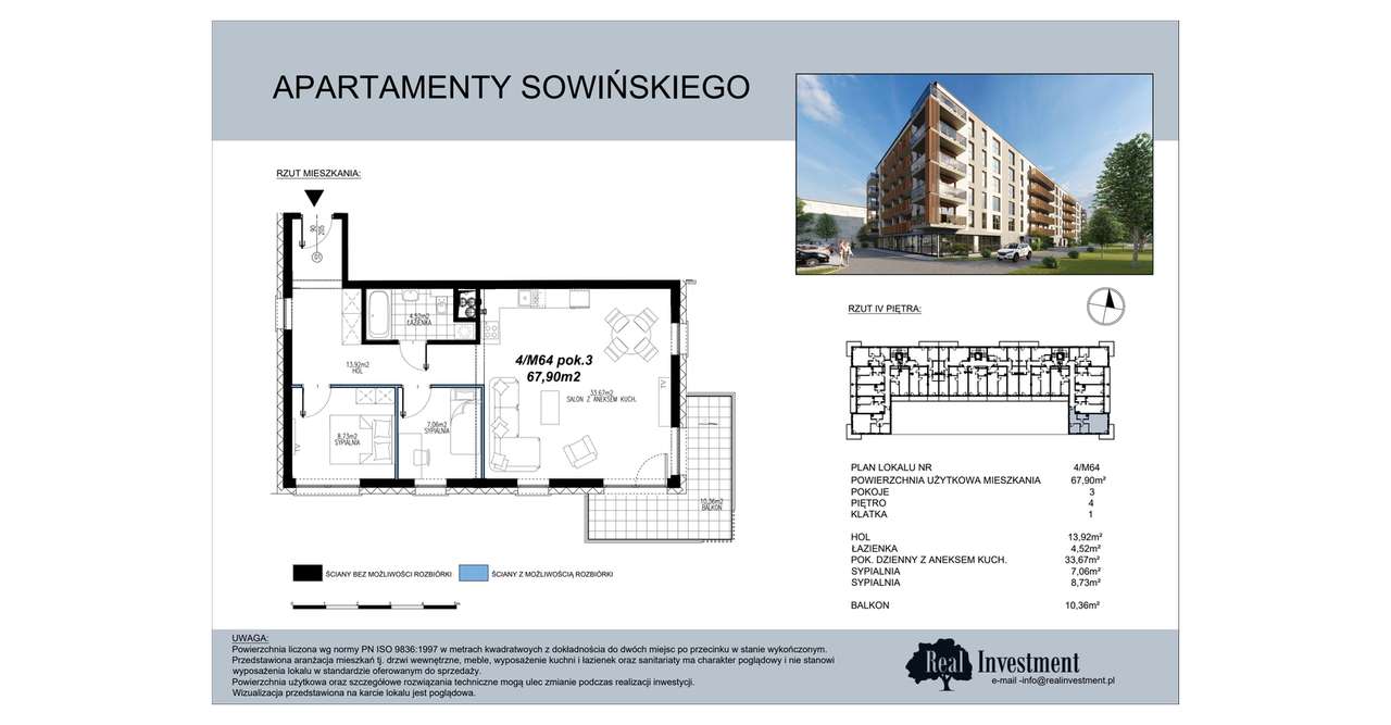 Apartamenty Sowińskiego | mieszkanie 3-pok. | 4M64 - Pełny obrazek: 2/5