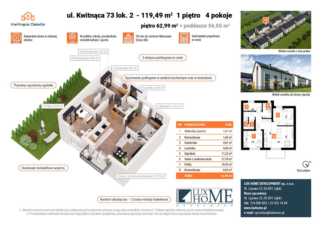 2 MIEJSCA, OGRÓDEK, BEZCZYNSZOWE - Pełny obrazek: 2/8