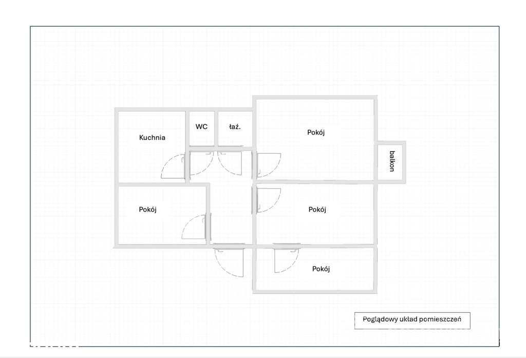 4 pokoje | 62,20 m² | Balkon | 2 piętro |-11