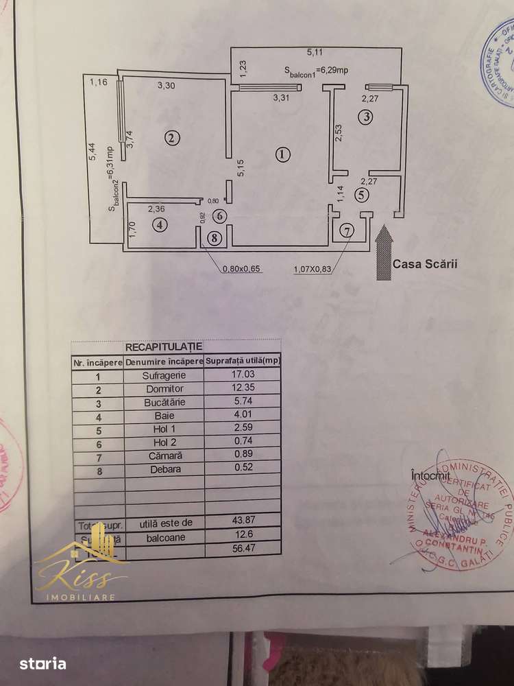 Apartament 2 camere,56,47, semidecomandat,cartierul Micro 16-5