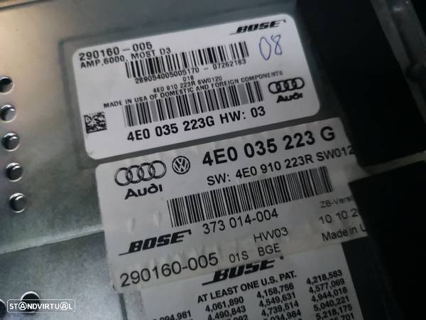 Amplificador de som audi a8 d3 4e0 2003-2007 BOSE - 6