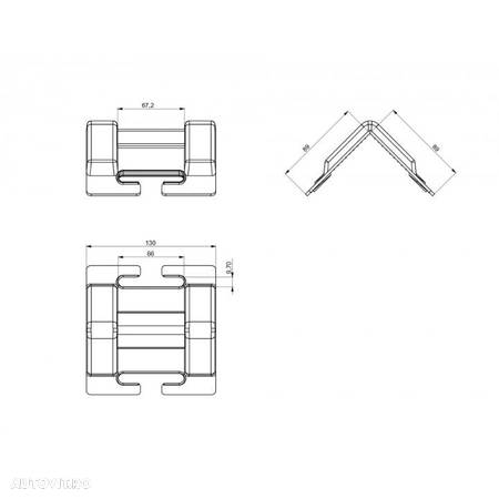 Coltar chinga 210mm x 160mm, negru - 3