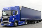 Scania R 450 / RETARDER / EURO 6 / LED / NAVI + SCHMITZ / CURTAINSIDER / LIFTED ROOF / - 1