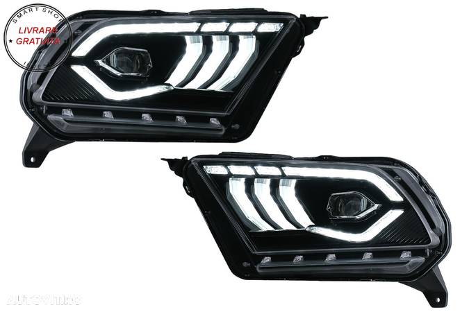 Faruri Full LED Ford Mustang V (2010-2014) cu Semnal Dinamic Secvential- livrare gratuita - 1