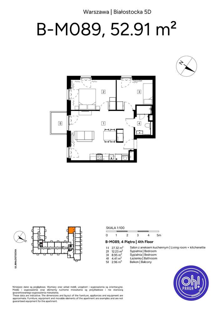 3-pokojowe mieszkanie 52m2 + balkon - Pełny obrazek: 2/9