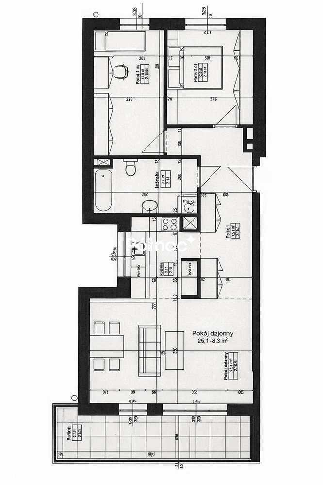 81 m² | 3 pokoje | Balkon 12 m²|2,80 m| Miedzeszyn-5
