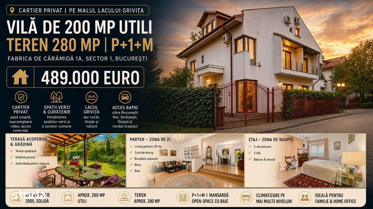 VILĂ ÎN CARTIER PE MALUL LACULUI GRIVIȚA | 200 MP UTILI | 280 MP TEREN-0
