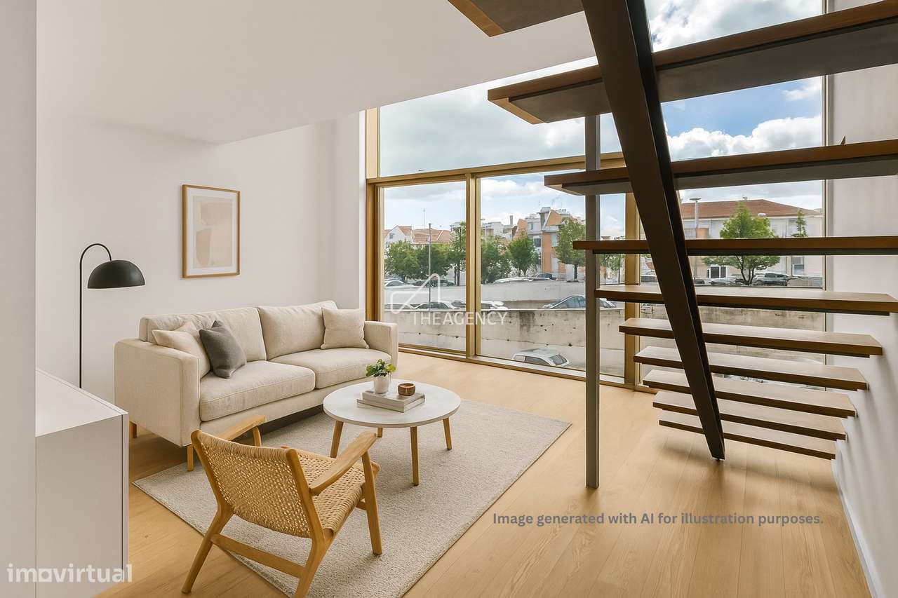 Apartamento T1+1 Duplex Elegante com Jardim Privado no Campo Pequeno – - Grande imagem: 5/46