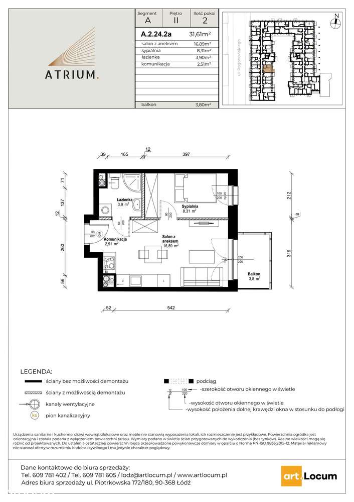 2-pokojowe mieszkanie 31m2 + balkon Bez Prowizji - Pełny obrazek: 2/7