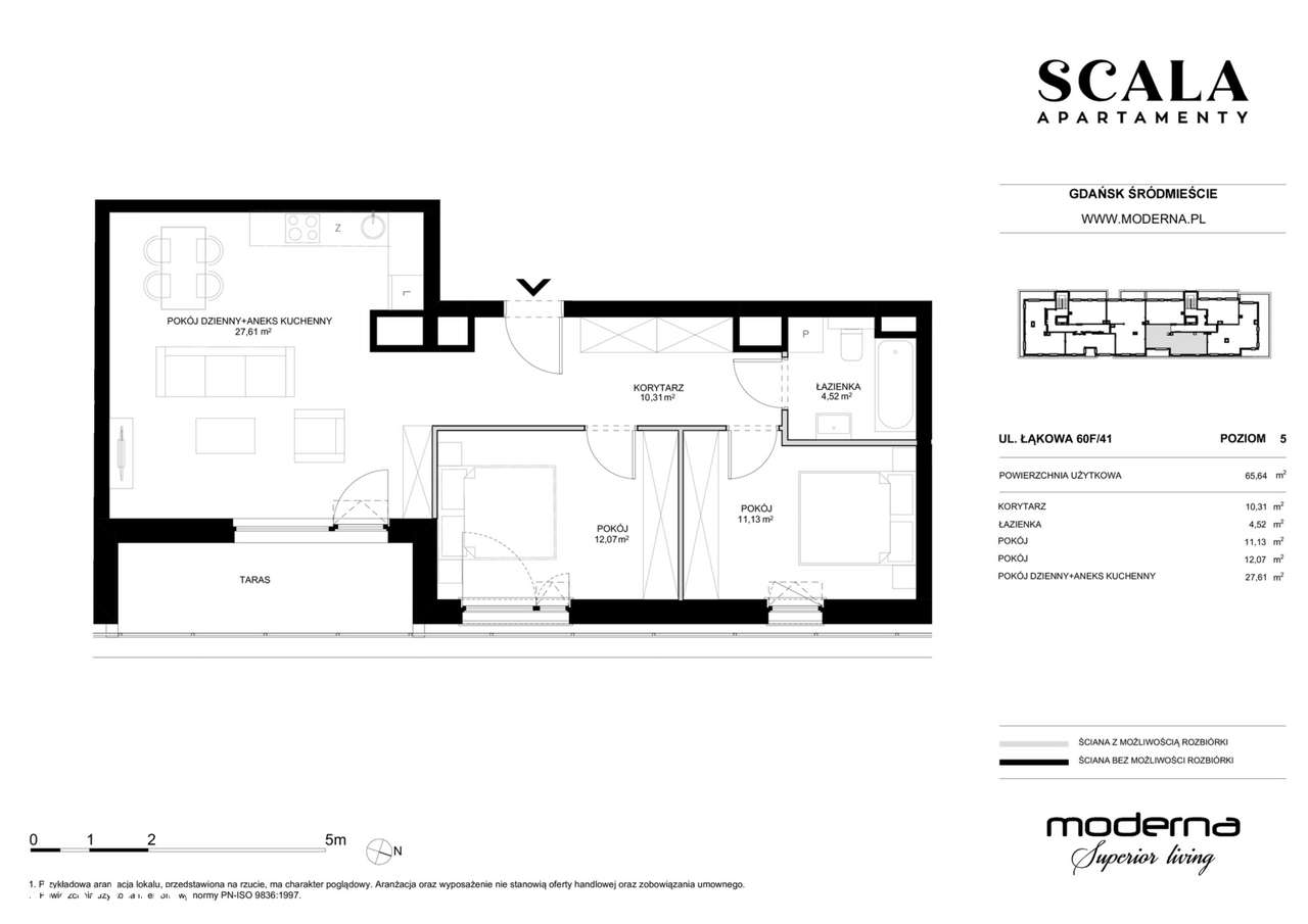 3-pokojowe mieszkanie 65m2 + taras Bez Pośredników - Pełny obrazek: 2/8
