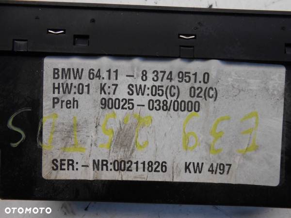 PANEL STEROWANIA KLIMATYZACJĄ BMW E39  # - 3