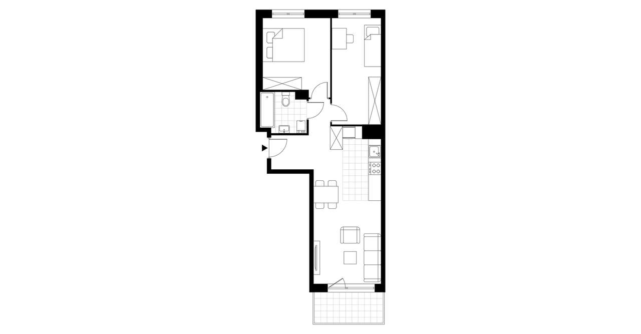 3-pokojowe mieszkanie 55m2 + balkon - Pełny obrazek: 4/8
