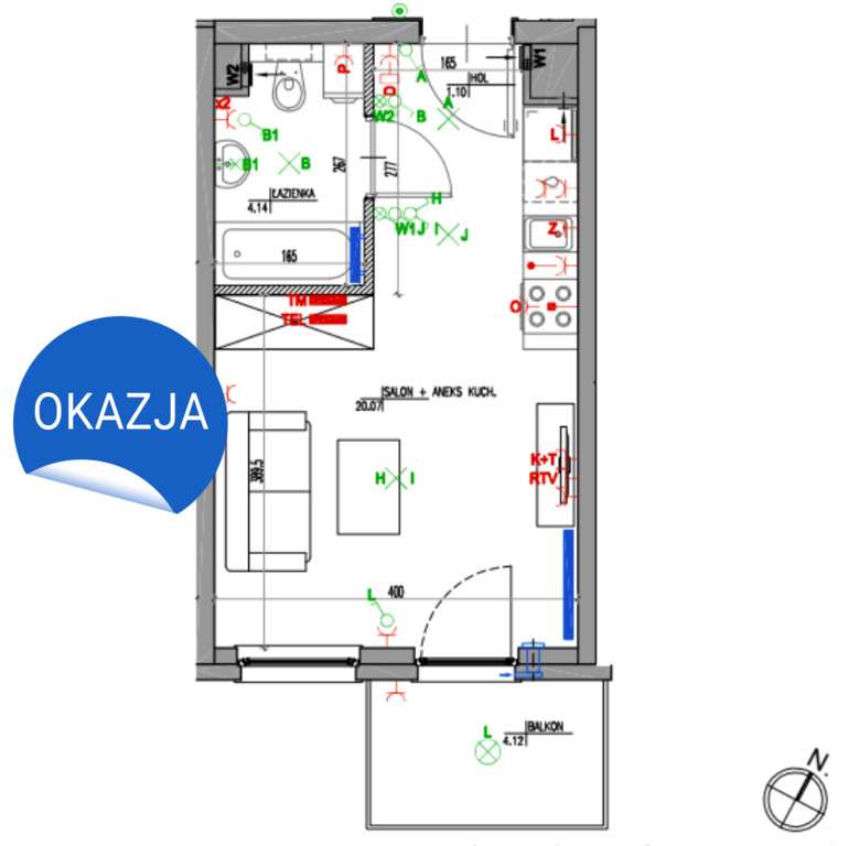 Wykończone studio 26 m2 Herbu Oksza, gotowe-8