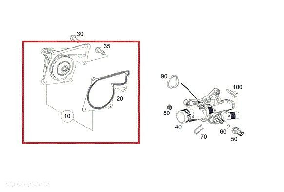 MERCEDES A-KLASA B-KLASA Pompa wody OM607 OM608 - 5