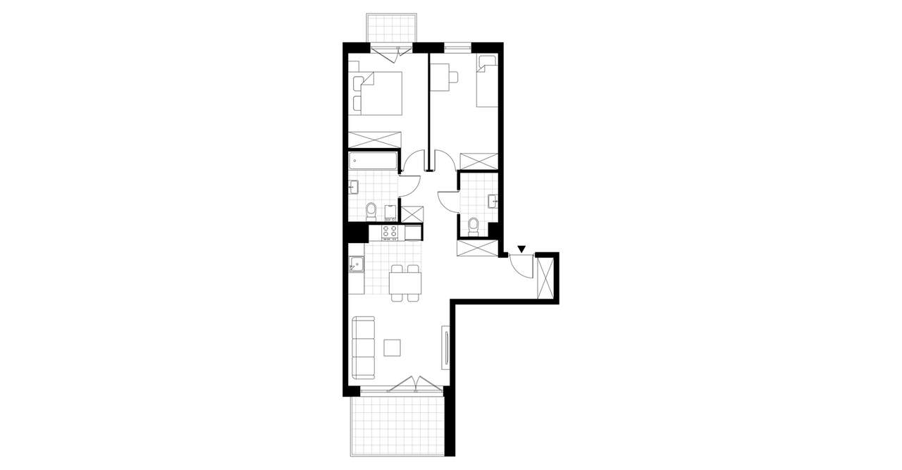 3-pokojowe mieszkanie 62m2 + 2 balkony - Pełny obrazek: 3/8