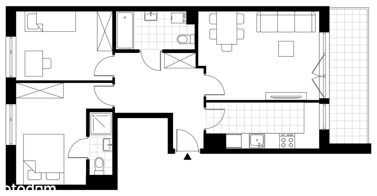 3-pokojowe mieszkanie 62m2 + balkon Bez Prowizji - Pełny obrazek: 3/7