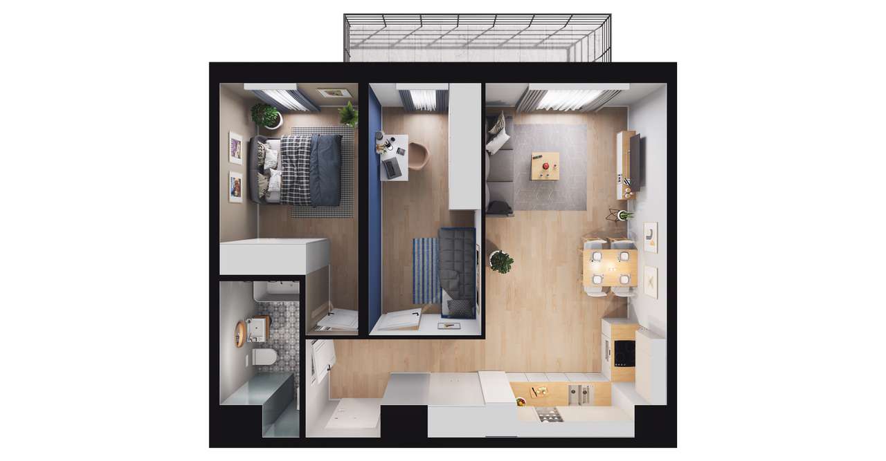 3-pok. mieszkanie 52m²+balkon | gotowe do odbioru - Pełny obrazek: 2/8