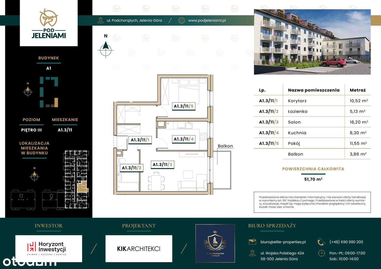 Pod Jeleniami | mieszkanie 3-pok. | A1.3/11 - Pełny obrazek: 2/9