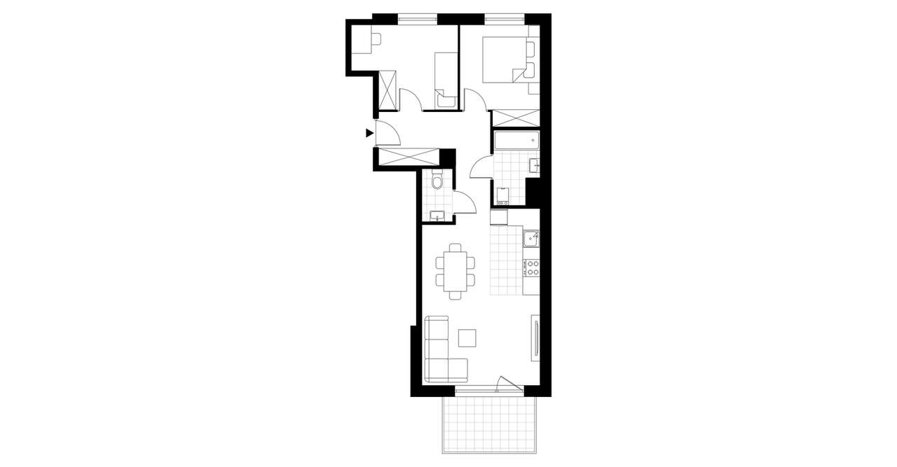 3-pokojowe mieszkanie 57m2 + balkon Bezpośrednio - Pełny obrazek: 4/6