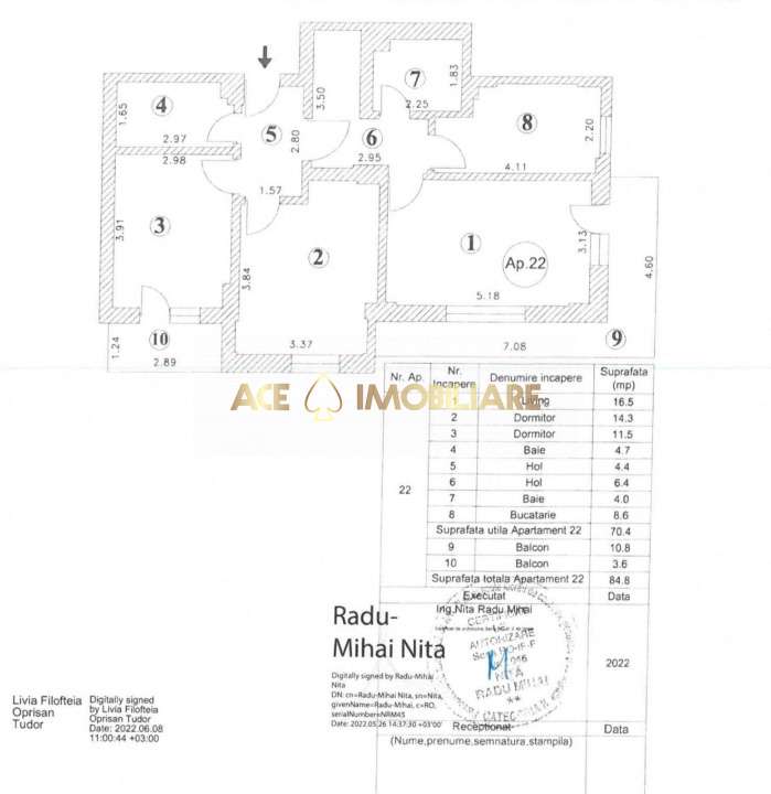 3 Camere | Bragadiru | Centrala Proprie | Loc Parcare | Mobilat | 70mp-4