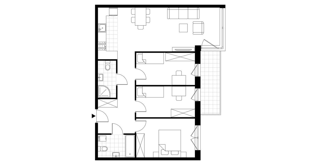 4-pokojowe mieszkanie 78m2 + balkon - Pełny obrazek: 3/8