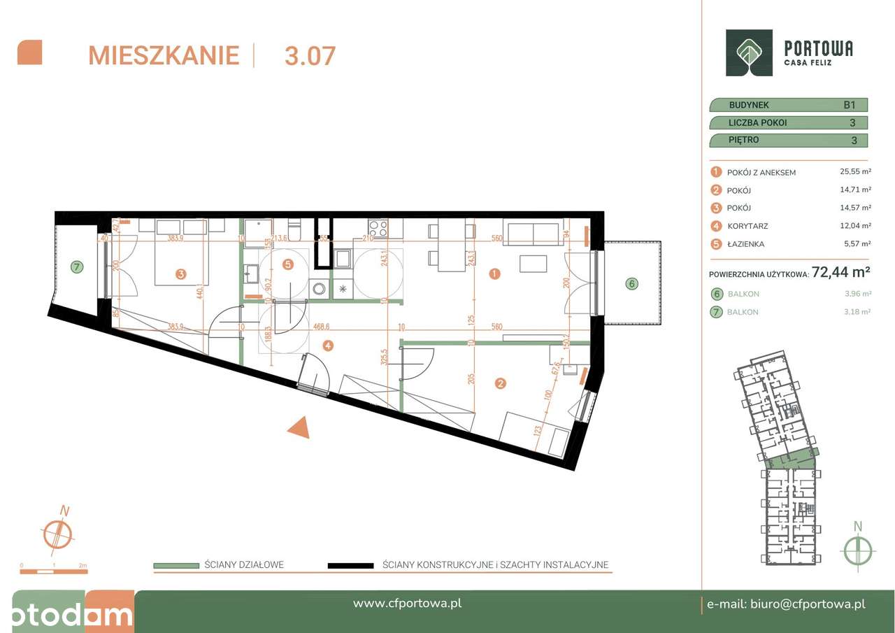 Przestronne 3-pokojowe mieszkanie z 2 balkonami-1