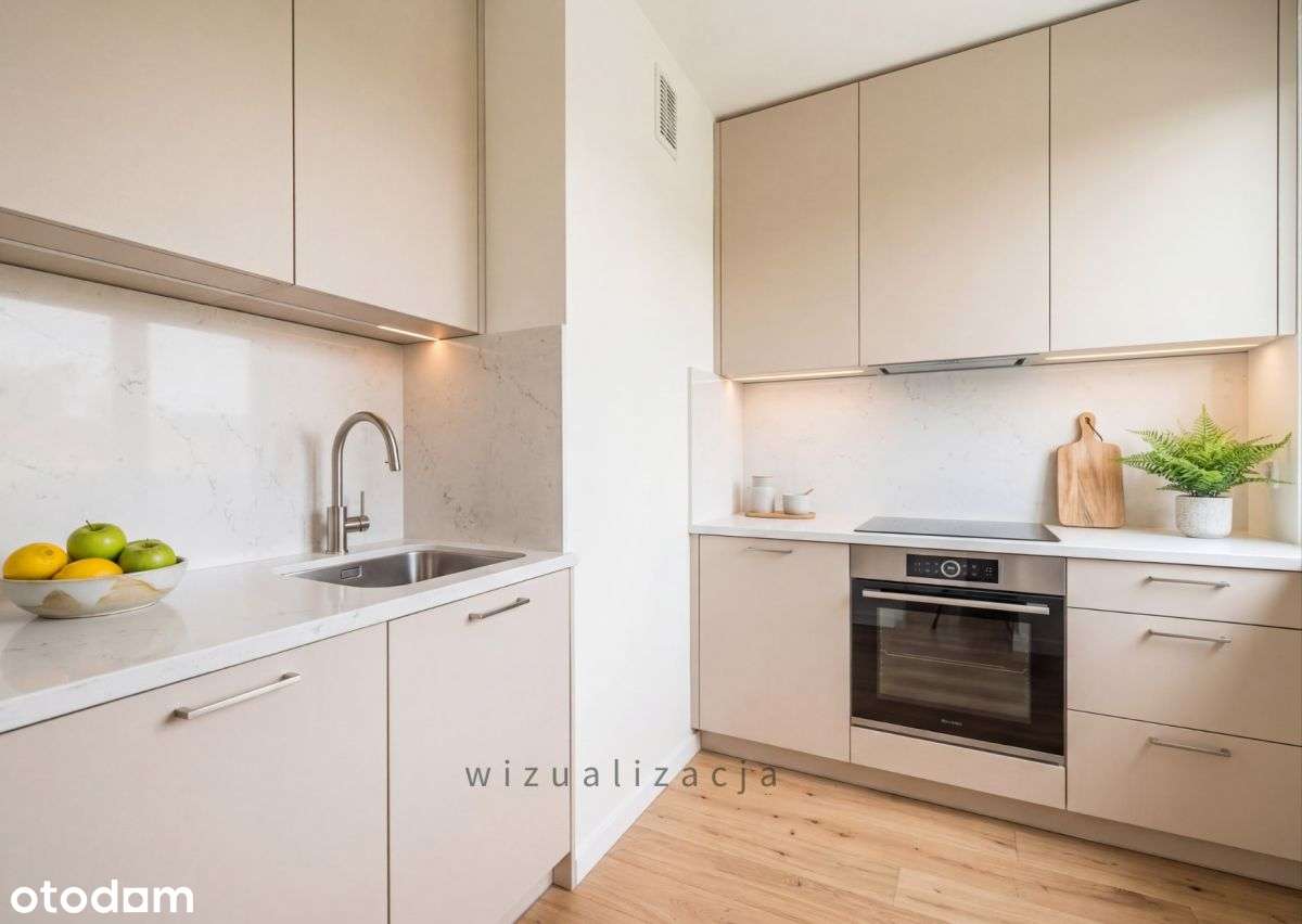 kawalerka | balkon | kuchnia z oknem