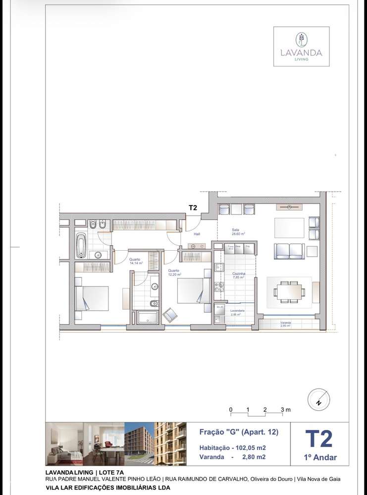 Apartamento T2  Mercadona Mafamude Centro de Gaia-8
