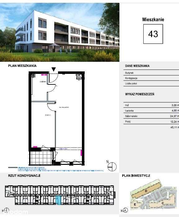 Nowe|Piątkowo|Umeblowane|1 Piętro|2 Pokoje -45m2|-12