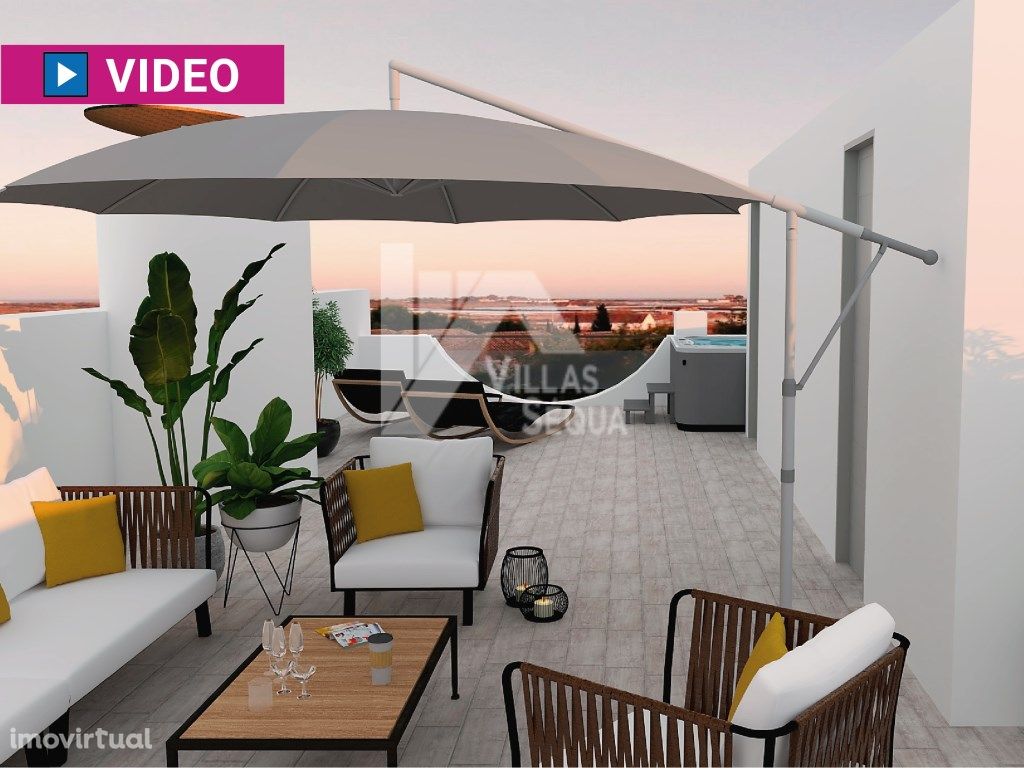 Moradia moderna V3+1 com jardim, terraço e garagem em Tavira