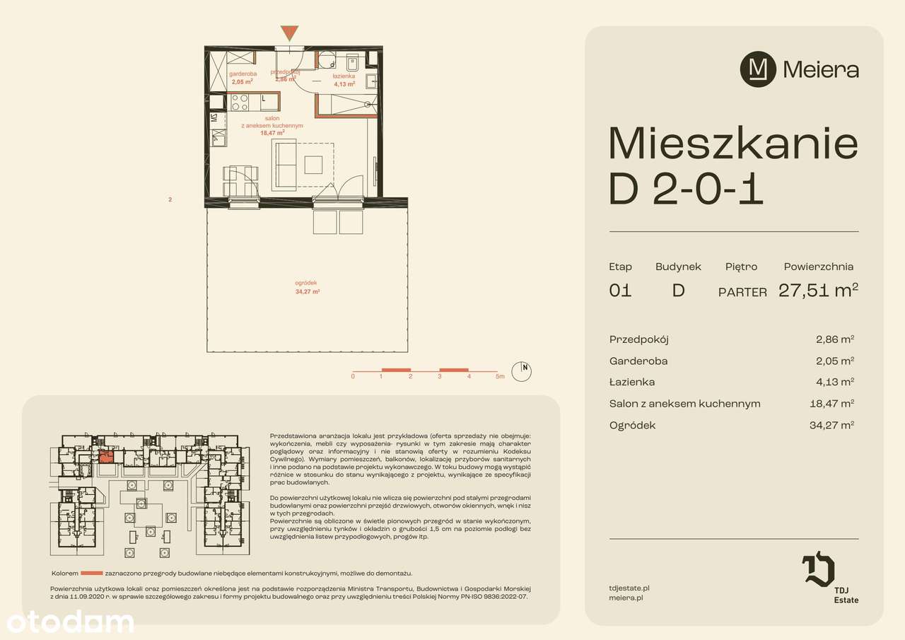 1-pokojowe mieszkanie 27m2 + ogródek - Pełny obrazek: 2/7