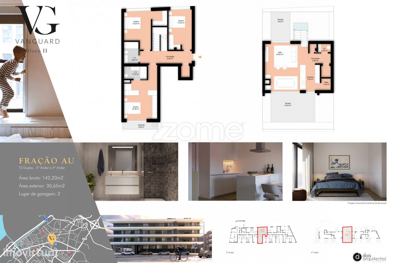 Vanguard | T3 Duplex| Centro Aveiro | Novo |2 terraços |2 L. Garage...