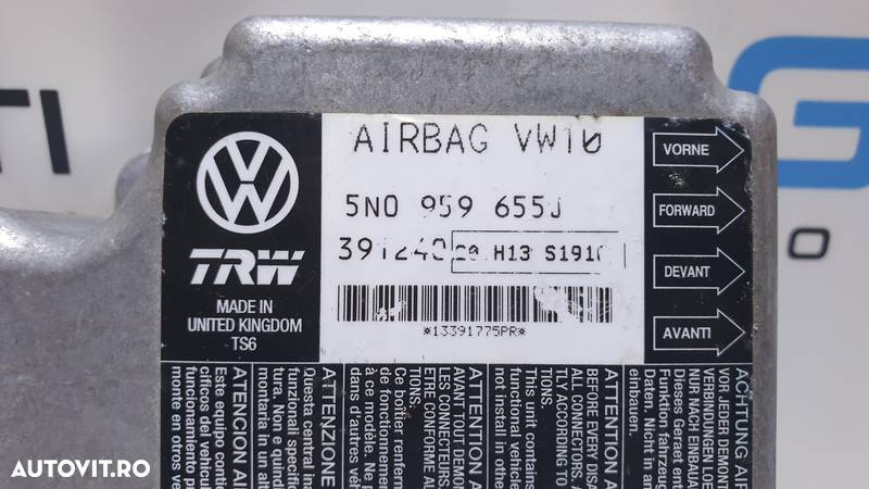 Unitate Modul Calculator Airbag - uri Volkswagen Passat B6 2005 - 2011 Cod 5N0959655J - 3