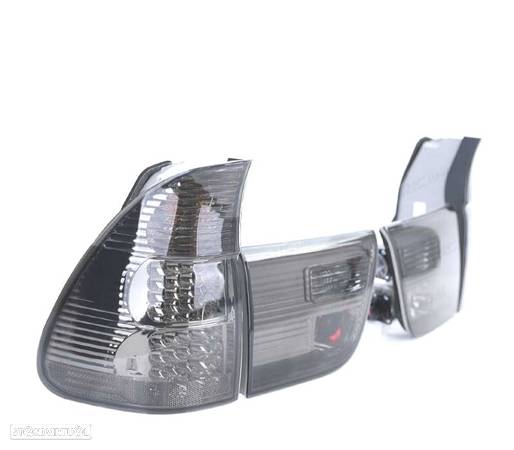 FAROLINS TRASEIROS LED PARA BMW X5 99-03 CROMADO ESCURECIDOS - 3