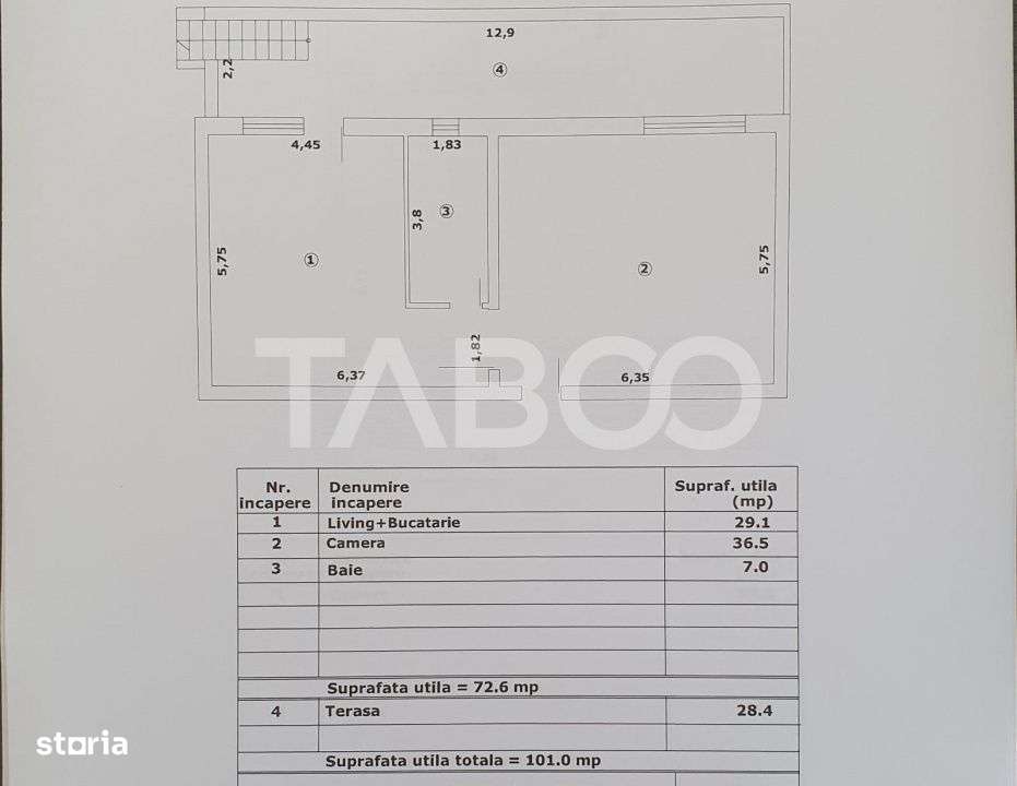 Apartament 2 camere decomandat 73 mp utili + terasa 28 mp nou 2025 - Imagine principală: 2/2