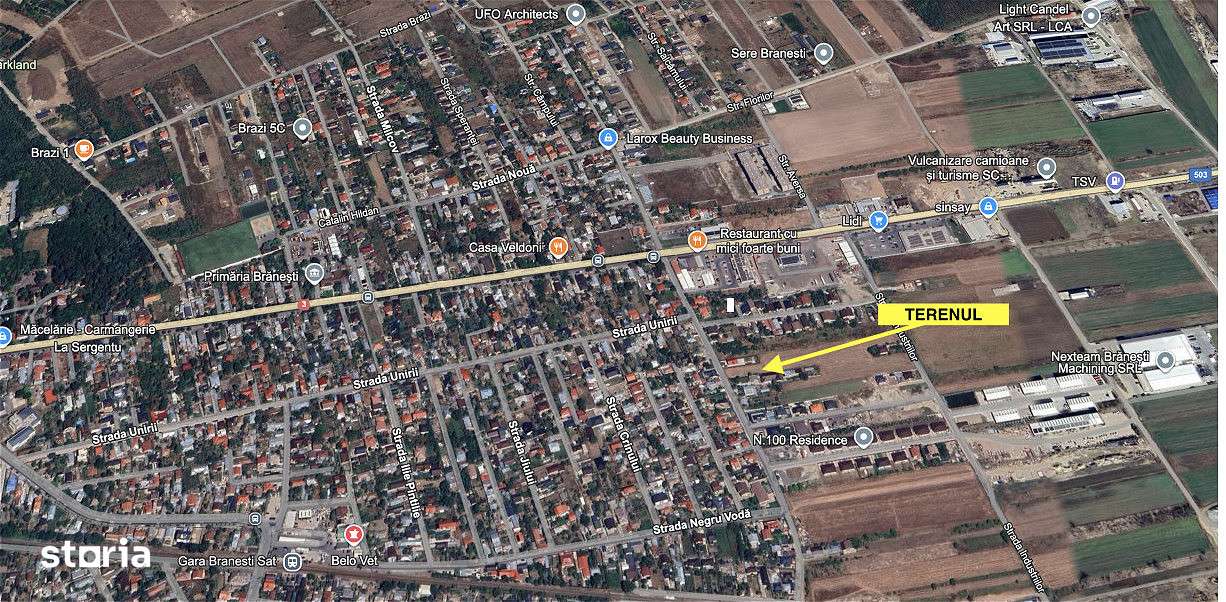 Teren vanzare-Branesti Ultracentral-Utilitati-Deschidere la sosea-Intr-0