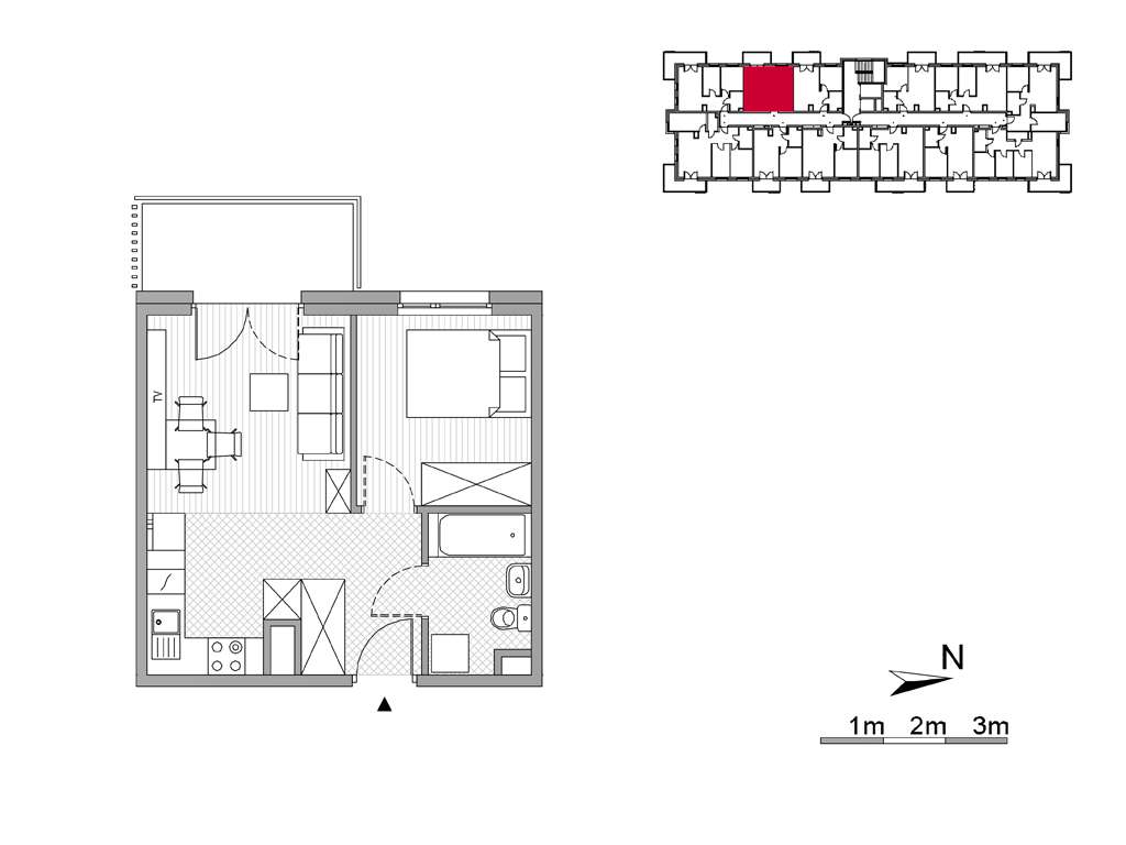 ul. Powstańców | mieszkanie 2-pok. | F 82 - Pełny obrazek: 2/8
