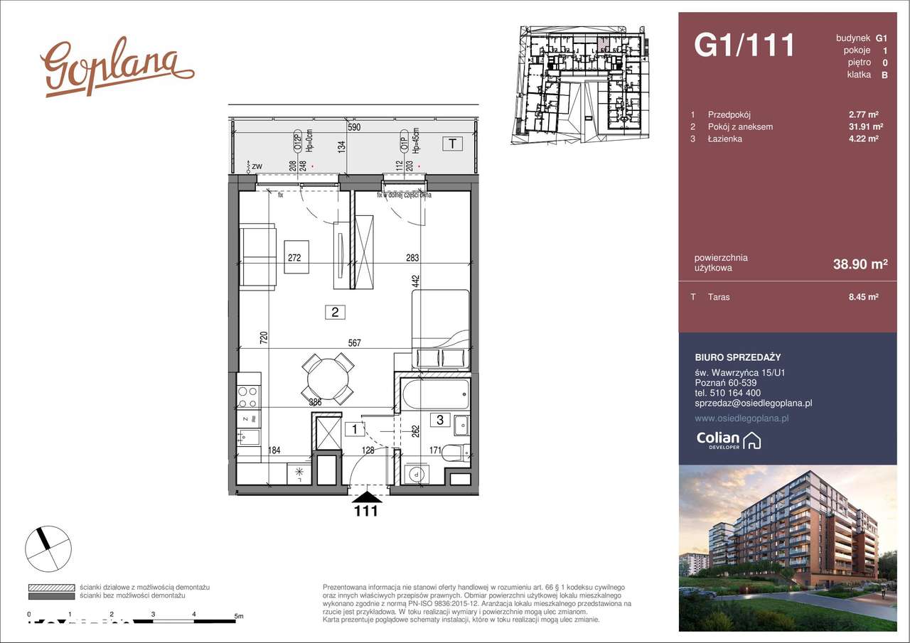 Osiedle Goplana | mieszkanie 1-pok. | G1/111 - Pełny obrazek: 2/7