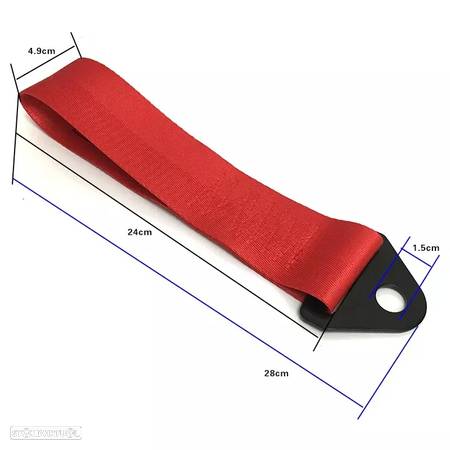 Fita de reboque / tow loop / tow strap em nylon de alta resistência em vermelho JDM LOOK - 8